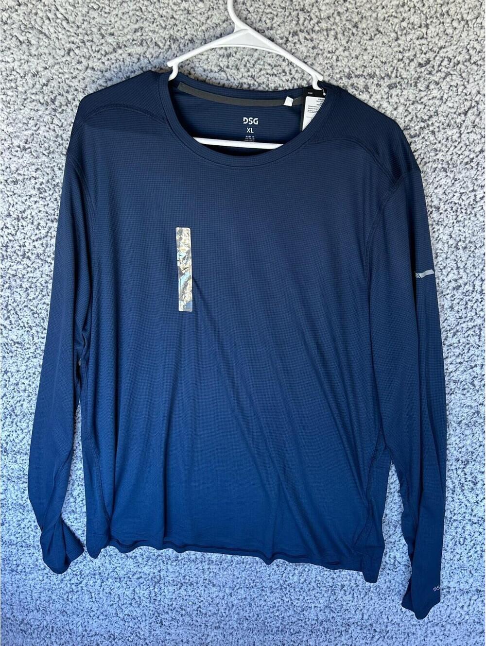 DSG Stride Long Sleeve Run Tee Men’s XL University Navy NWT
